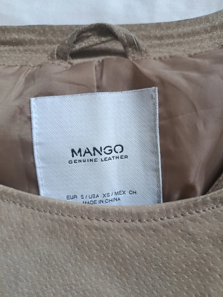 Chaqueta de cuero beige Mango talla S – photo 3